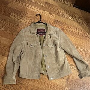 Eddie Bauer Beige Washable Suede Jacket